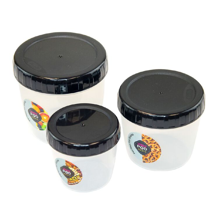 Visto Fresh Pod Clear/Charcoal Lids 3 Pack Charcoal, , hi-res