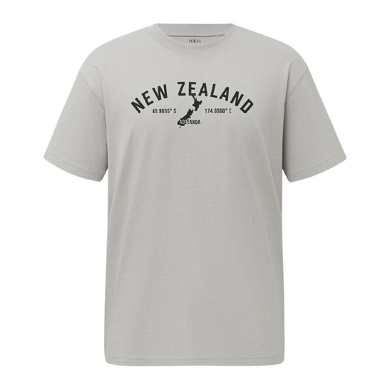 H&H Men's Relaxed Fit Graphic Tee, Grey Light, hi-res