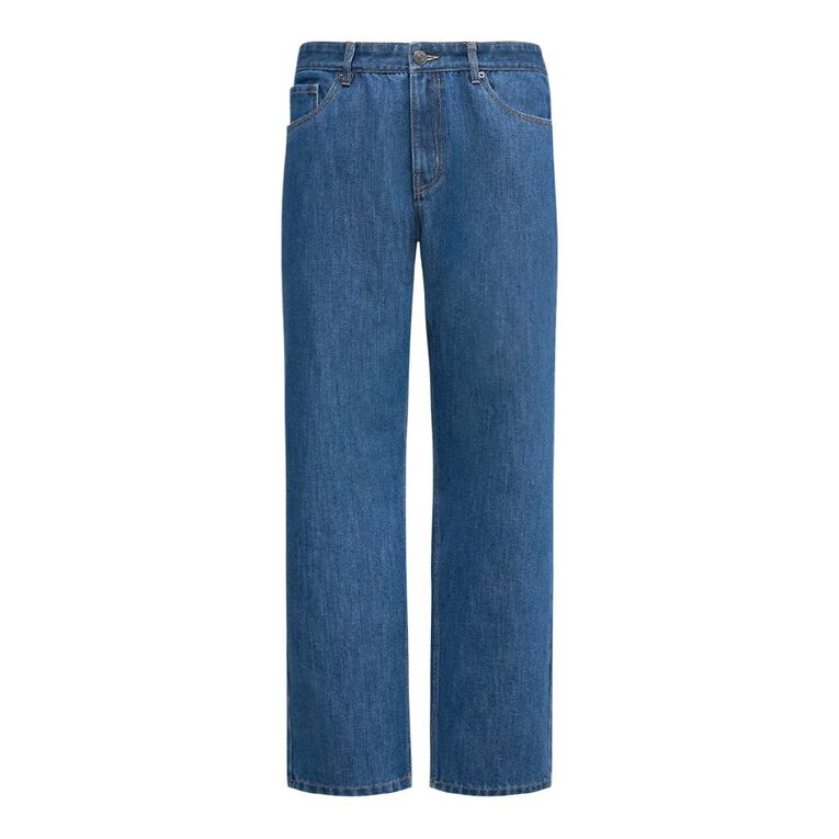 H&H Men's Relaxed Fit Jeans, Denim Mid, hi-res