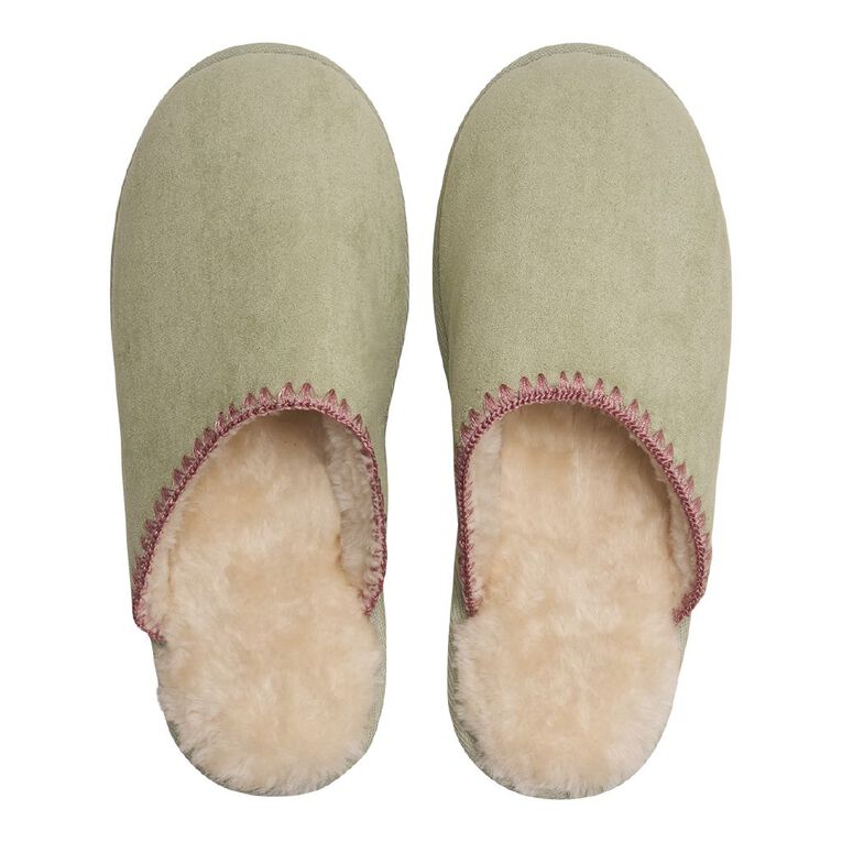 H&H Women's Bindie Scuff Slippers, Green, hi-res