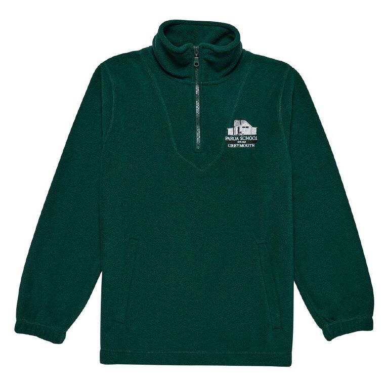 Schooltex Paroa Greymouth Polar Fleece Top with Embroidery, Bottle Green, hi-res