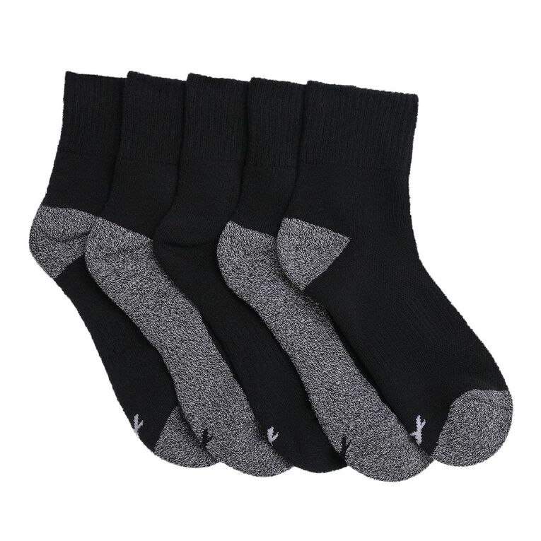 Active Intent Women's Twisted Quarter Crew Socks 5 Pack, Black, hi-res