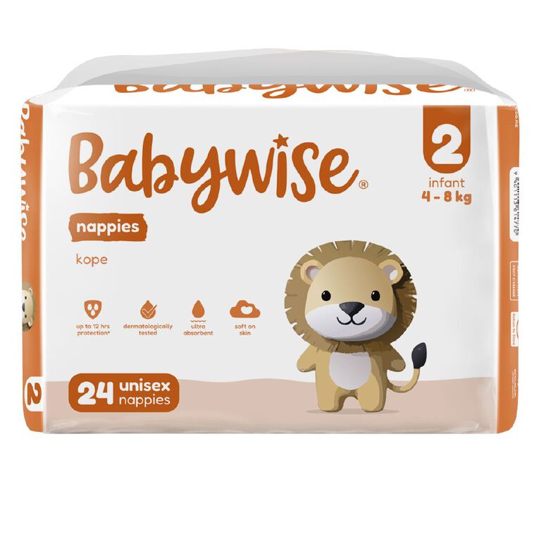 Babywise Nappies Convenience 4-8kg Infant 24 Pack, , hi-res