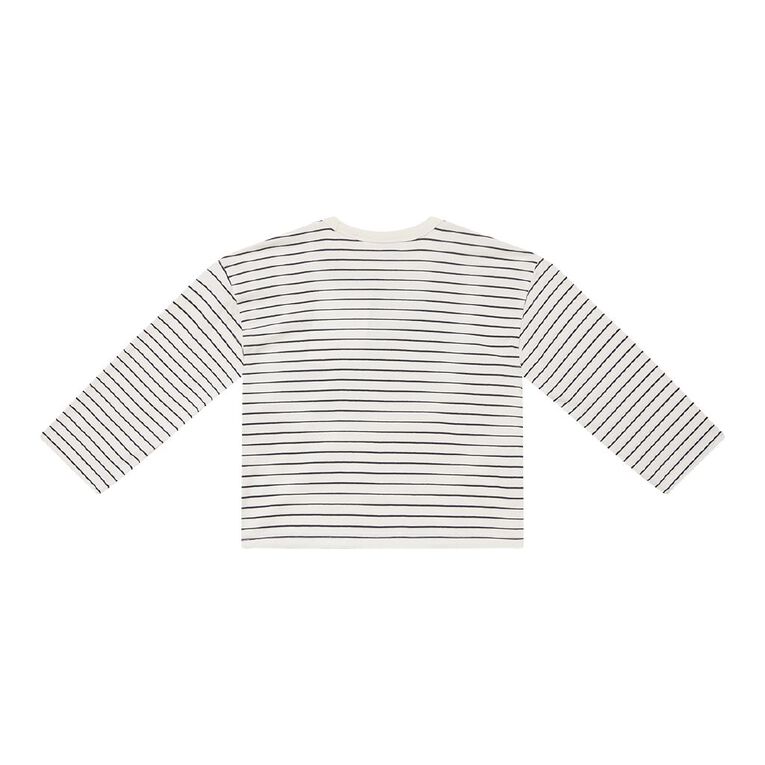 Young Original Long Sleeve Stripe Tee, Cream, hi-res