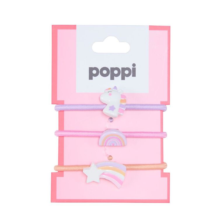 Poppi Hair Elastics Unicorn 3 Pack, , hi-res