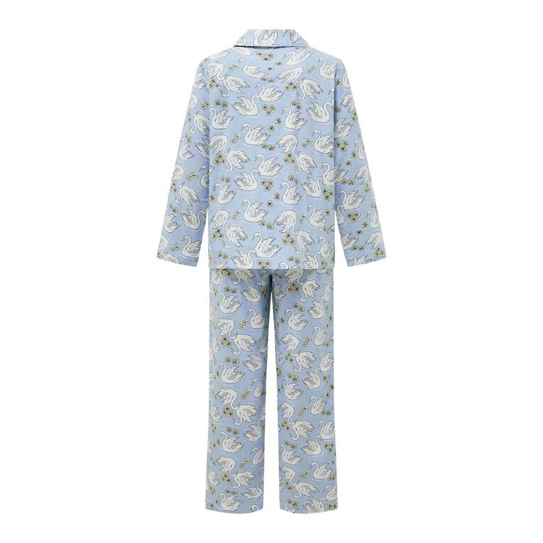 H&H Women's Flannel Pyjama Set, Blue Light, hi-res