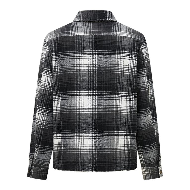 H&H Men's Heavy Flannel Shacket, Black/White, hi-res