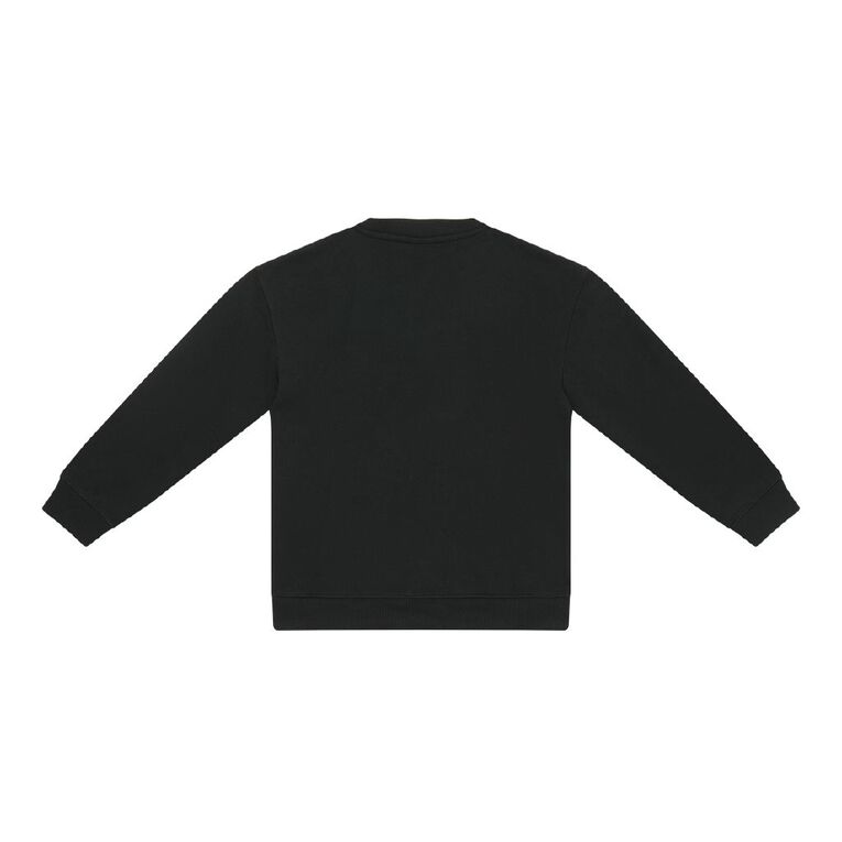 Young Original Print Crew Sweatshirt, Black, hi-res