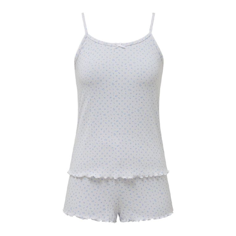 H&H Women's Pointelle Pyjama Cami Set, White, hi-res
