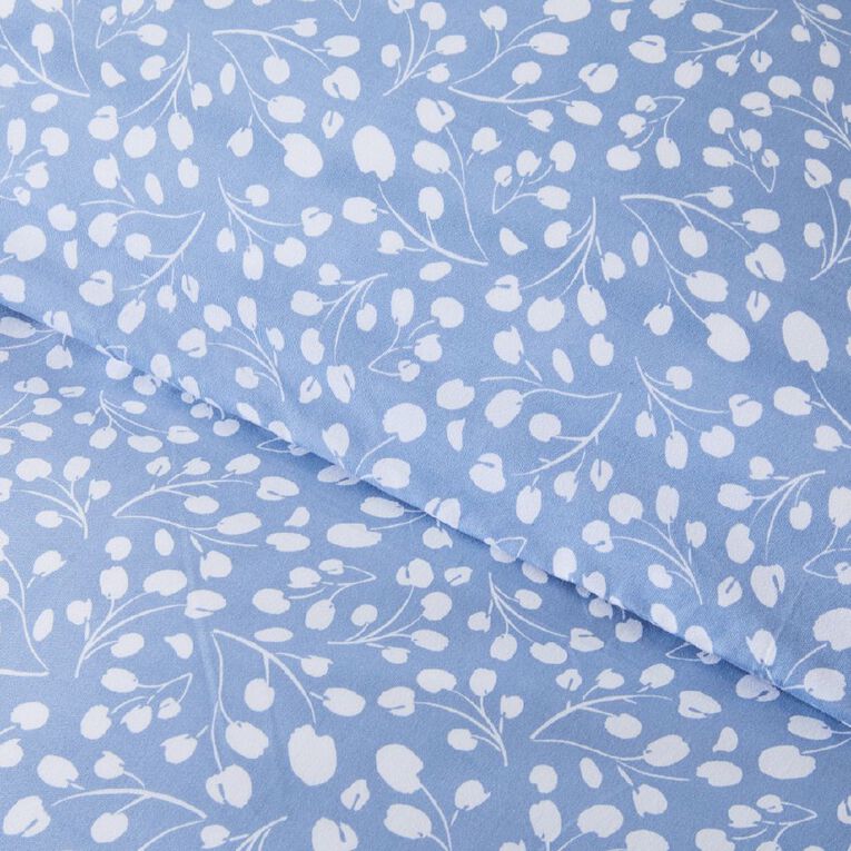 Living & Co Microfibre Duvet Cover Set Eden Blue Double, , hi-res