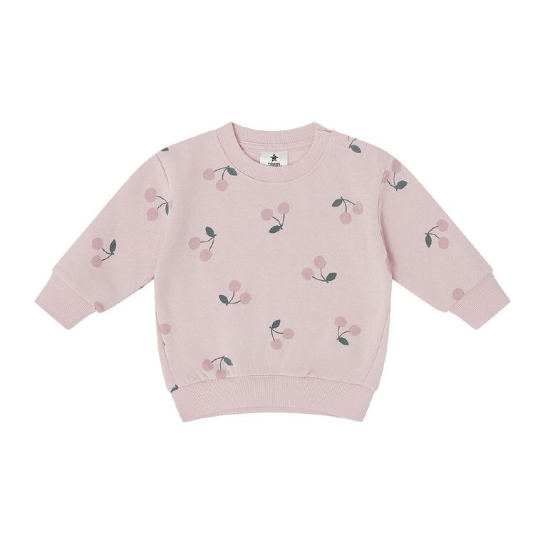 Young Original Babies' Print Crew Sweatshirt, Pink Light, hi-res