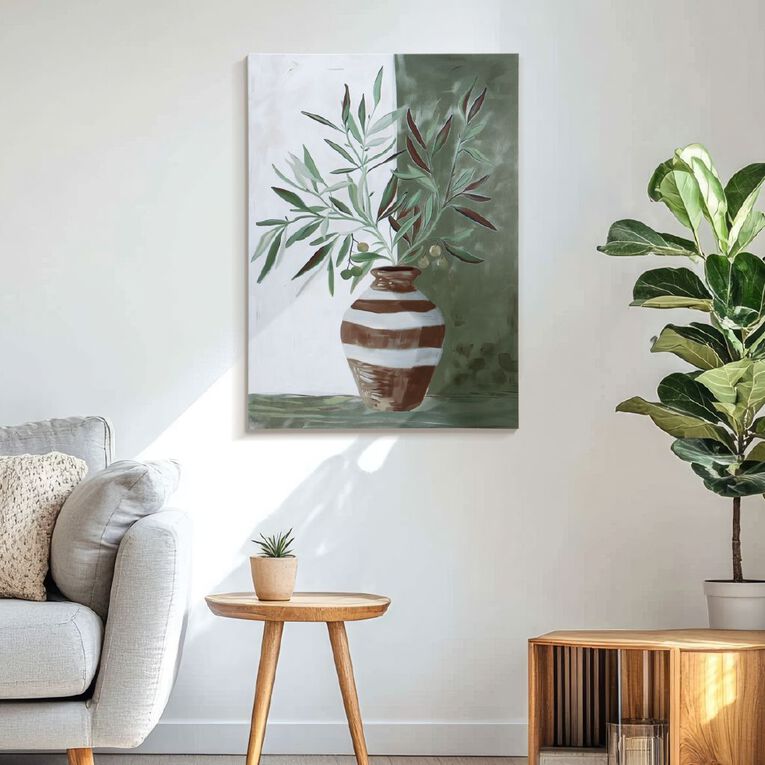 Happy Frames Wall Art Canvas Heritage Olive 97x70cm, , hi-res