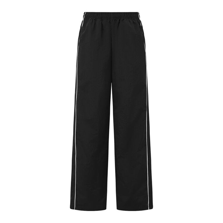 H&H Women's Wide Leg Sport Piping Pants, Black, hi-res