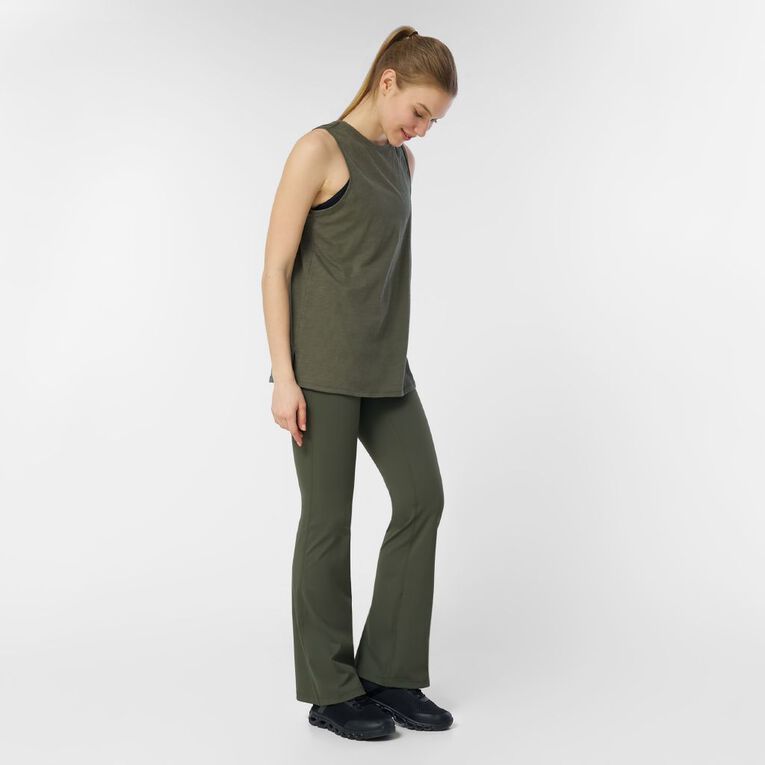 Active Intent Women's Wrap Front Flare Leggings, Green Mid, hi-res
