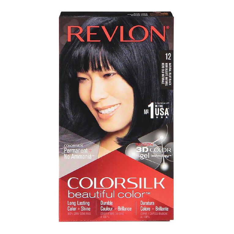 Revlon Coloursilk Hair Colour Natural Blue Black 12, , hi-res