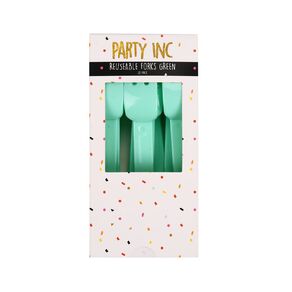 Party Inc Reuseable Forks Green 20 Pack