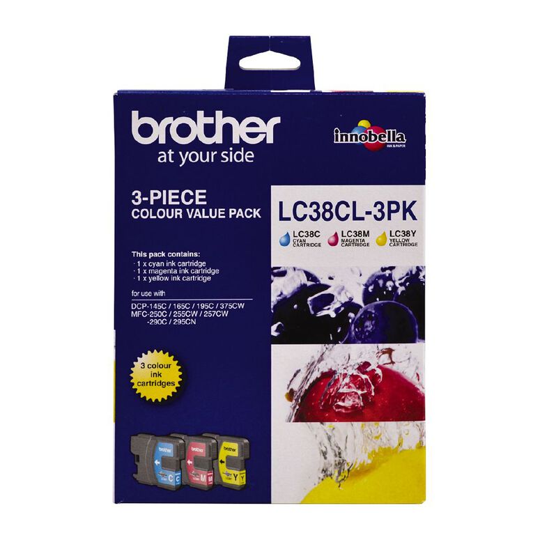 Brother Ink LC38 Colour 3 Pack (260 pages), , hi-res