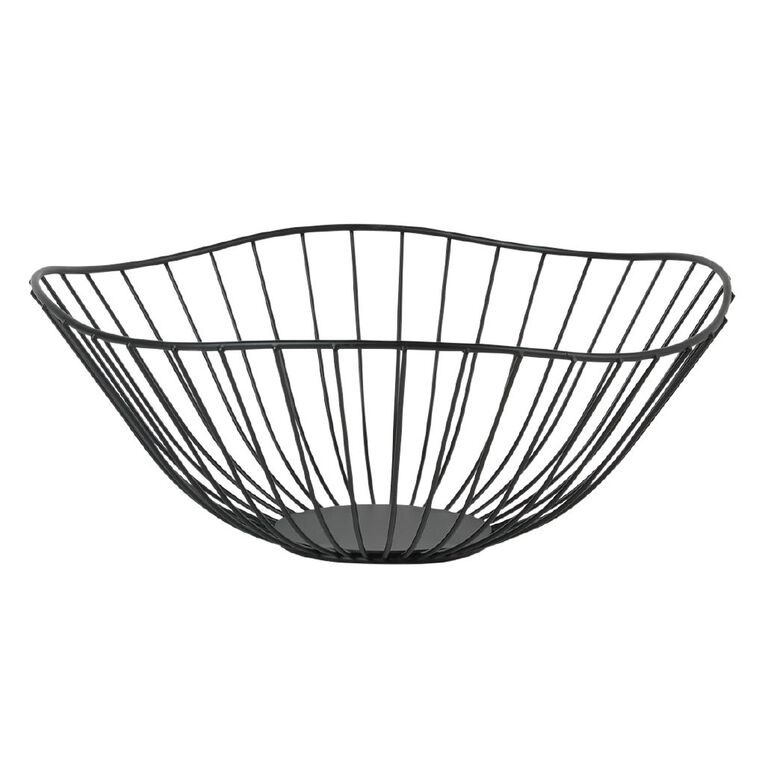 Living & Co Iron Fruit Bowl Black 30cm, , hi-res