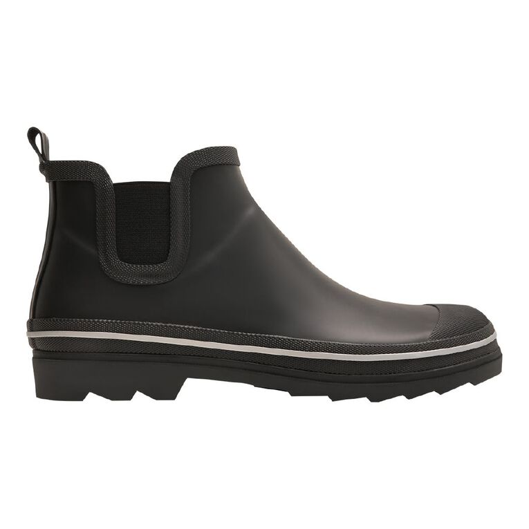 H&H Men's Ankle Rubber Gumboots, Black, hi-res