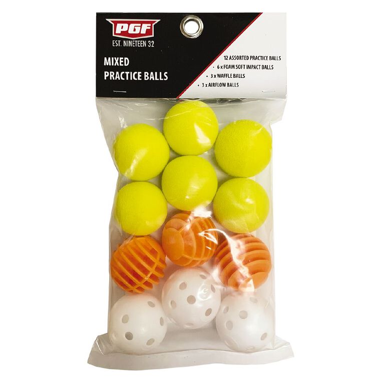 PGF Mixed Practice Ball Multi-Coloured 12 Pack, , hi-res