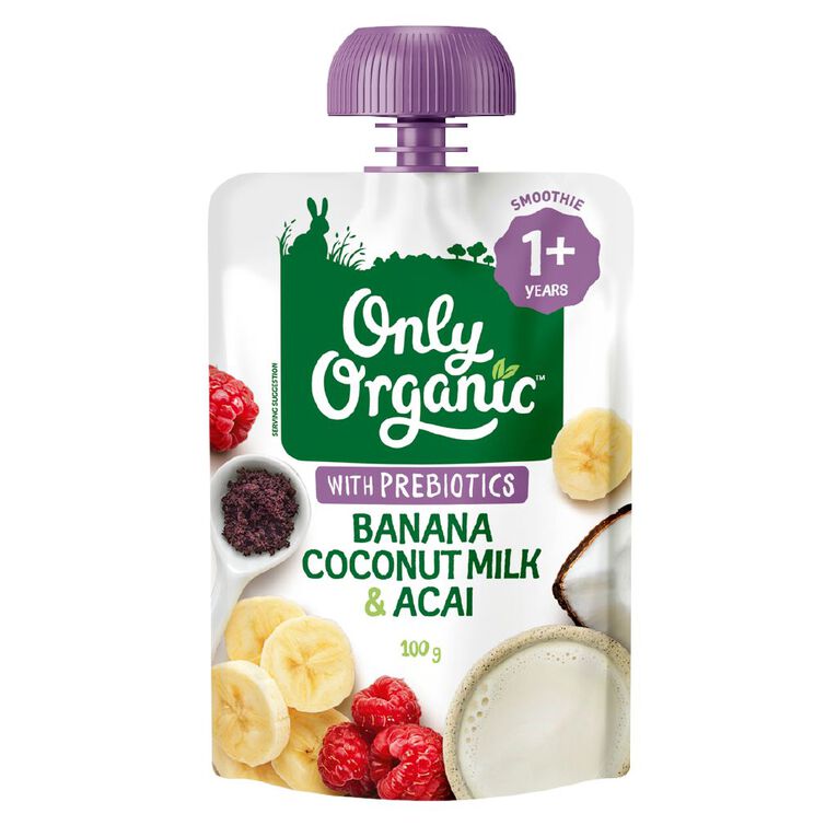 Only Organic Banana Coconut Milk & Acai 1+ Years, , hi-res