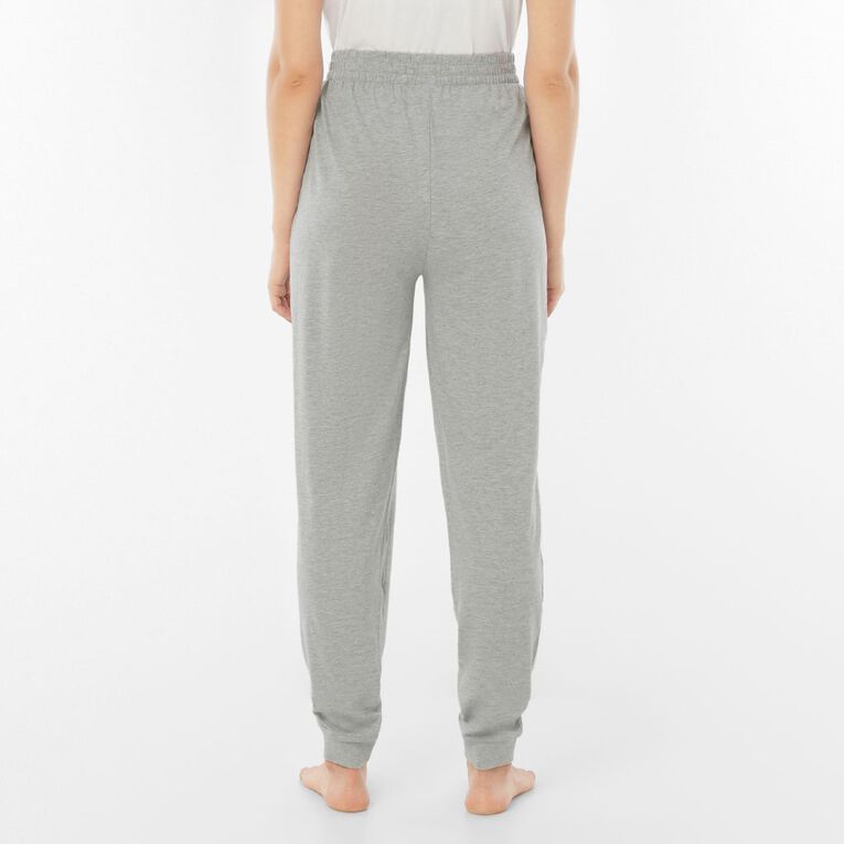 H&H Women's Knitted Cuffed Pyjama Pants, Grey Marle, hi-res