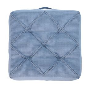 Living & Co Cotton Diamond Floor Cushion Denim 60cm x 60cm