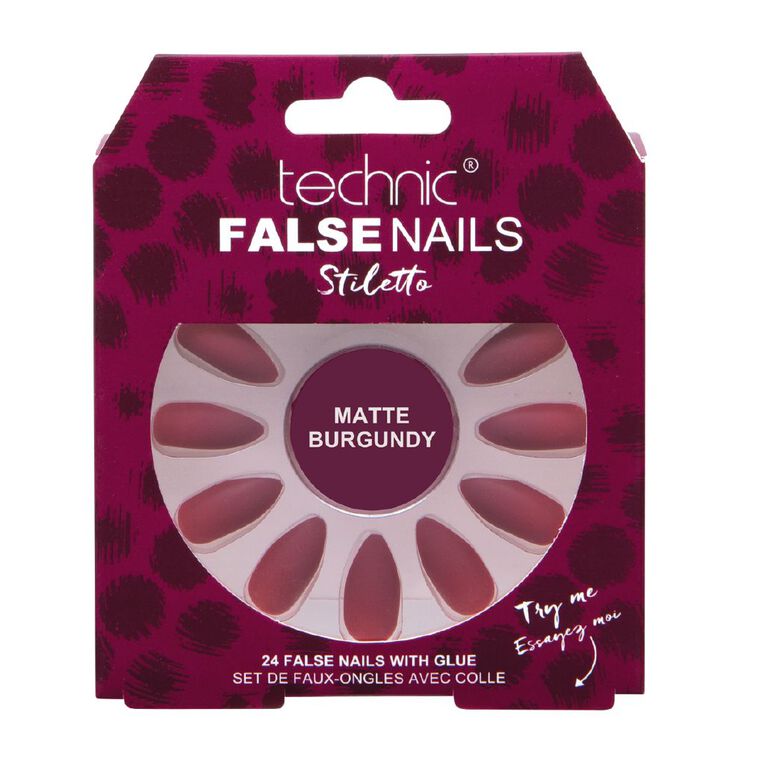 Technic False Nails Matt Burgundy, , hi-res