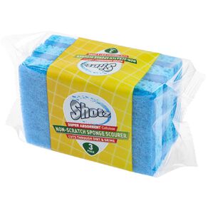 Shotz Non-Scratch Cellulose Sponge Scourer 3 Pack