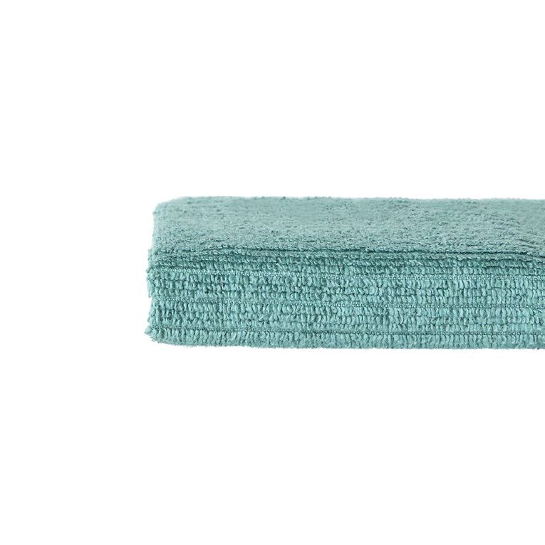 Living & Co Plush Ribbed Face Towel Green 30cm x 30cm, Green, hi-res