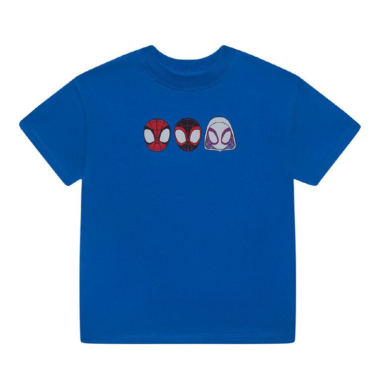 Spider-Man Preschool Printed Boxy Tee, Blue Mid, hi-res