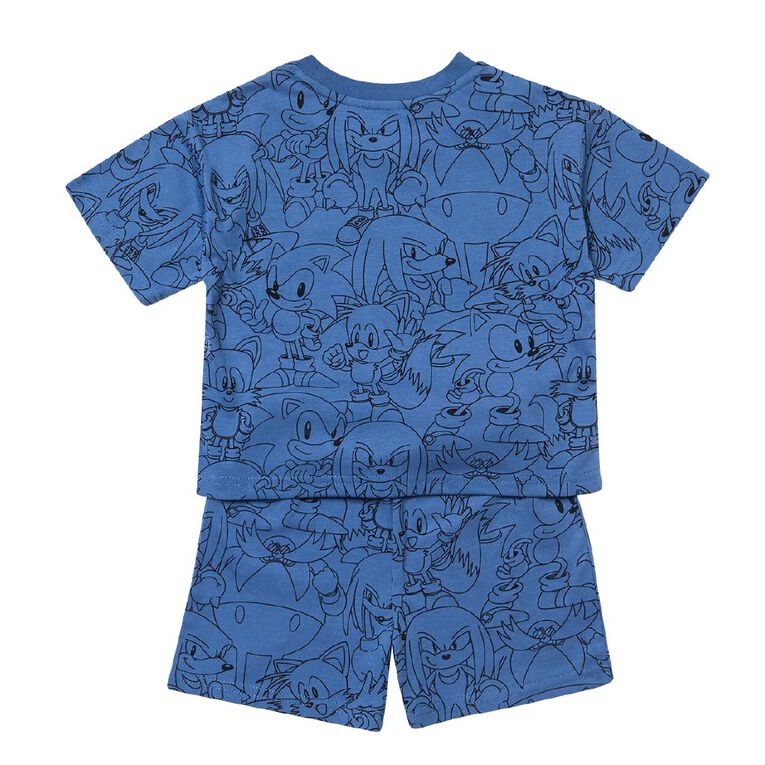 Sonic Boys' Tee and Short Pyjama Set, Blue Mid, hi-res