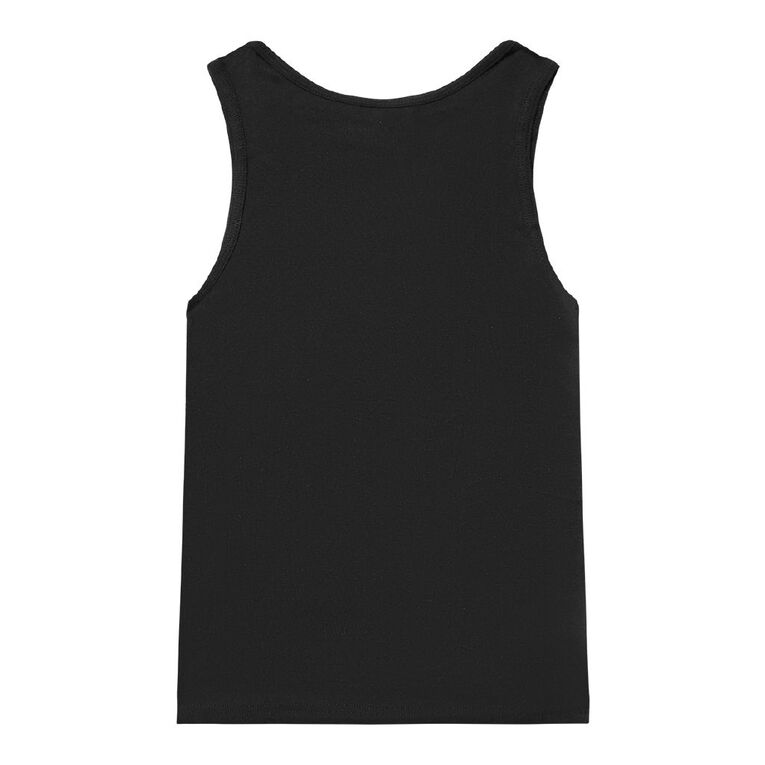 H&H Kids' Essential Singlet 2 Pack, Black/White, hi-res