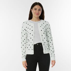 H&H Women's Print Crew Cardigan