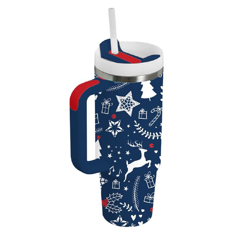 Seymours Limited Edition Christmas Cup with Straw Assorted 1.2L, , hi-res