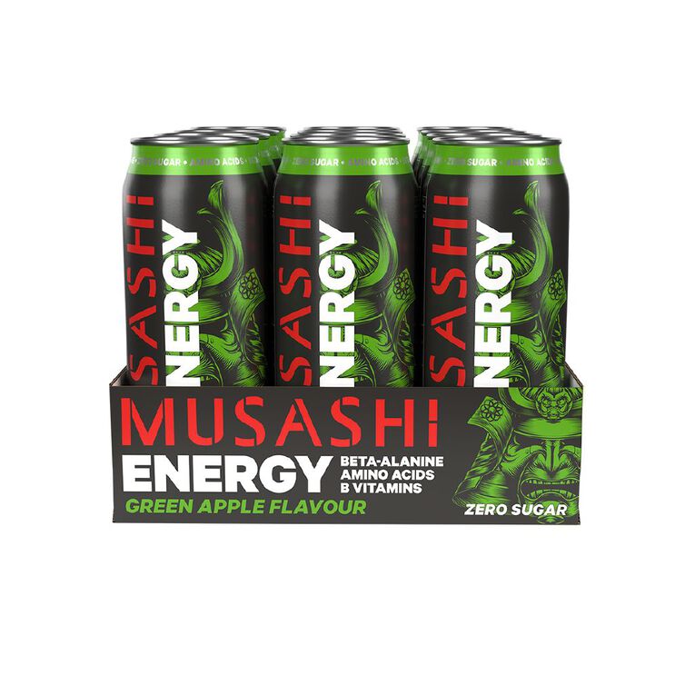 Musashi Energy Drink Green Apple 500ml The Warehouse