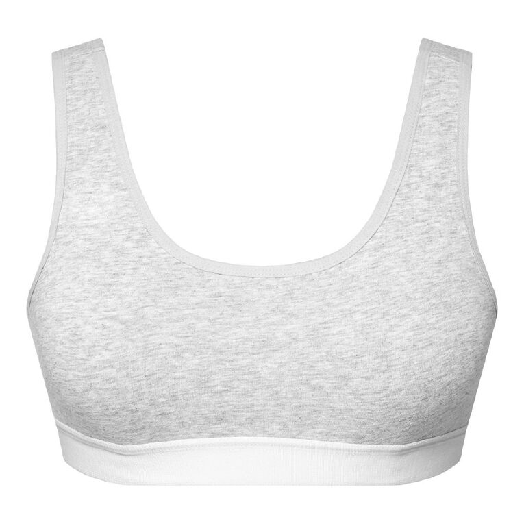 H&H Women's Basic Wide Band Crop Top, Grey Marle, hi-res