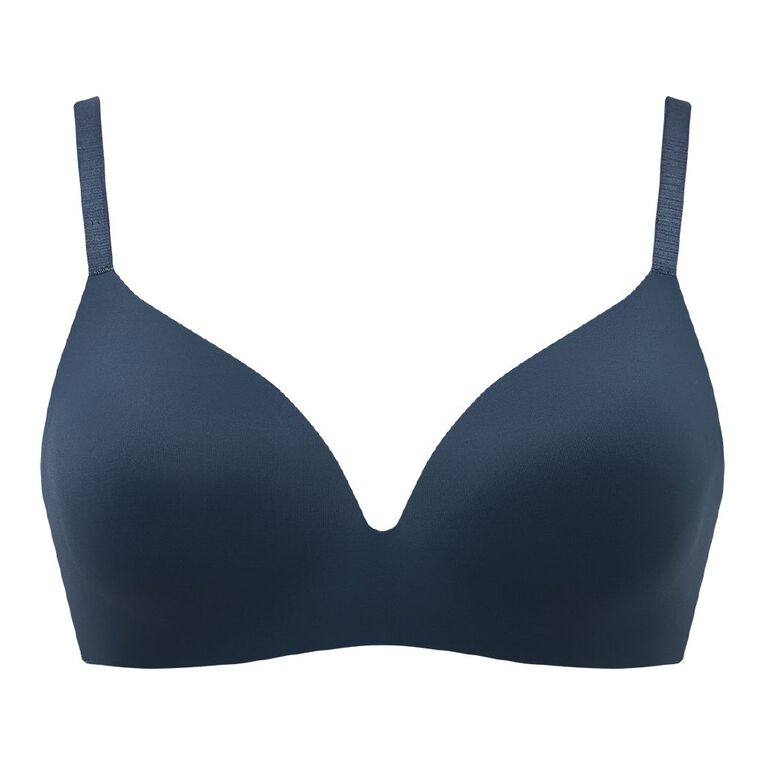 H&H Women's Smooth Comfort Wirefree Bra, Blue Dark, hi-res