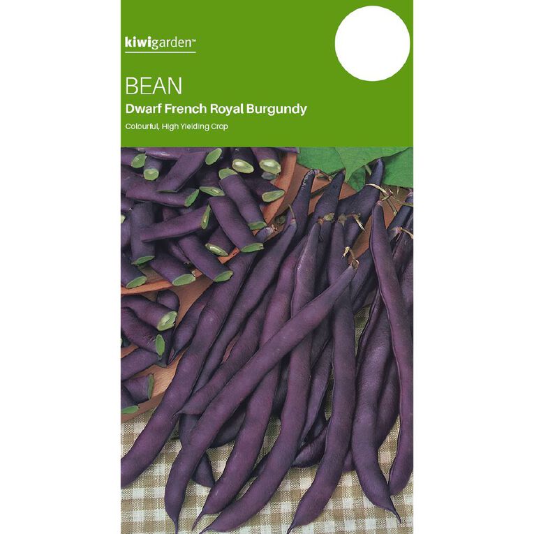 Kiwi Garden Bean Royal Burgundy Dwarf French Seeds, , hi-res