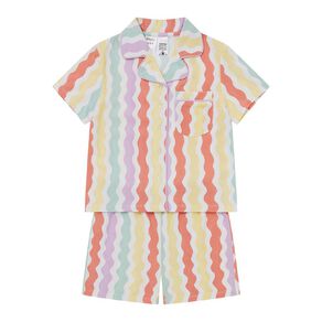 H&H Girls' Button Up Short Sleeve Pyjama Set