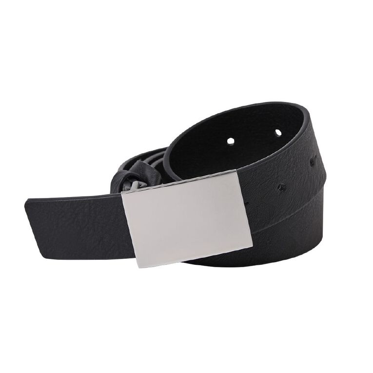 H&H Men's Flat Buckle Belt, Black, hi-res