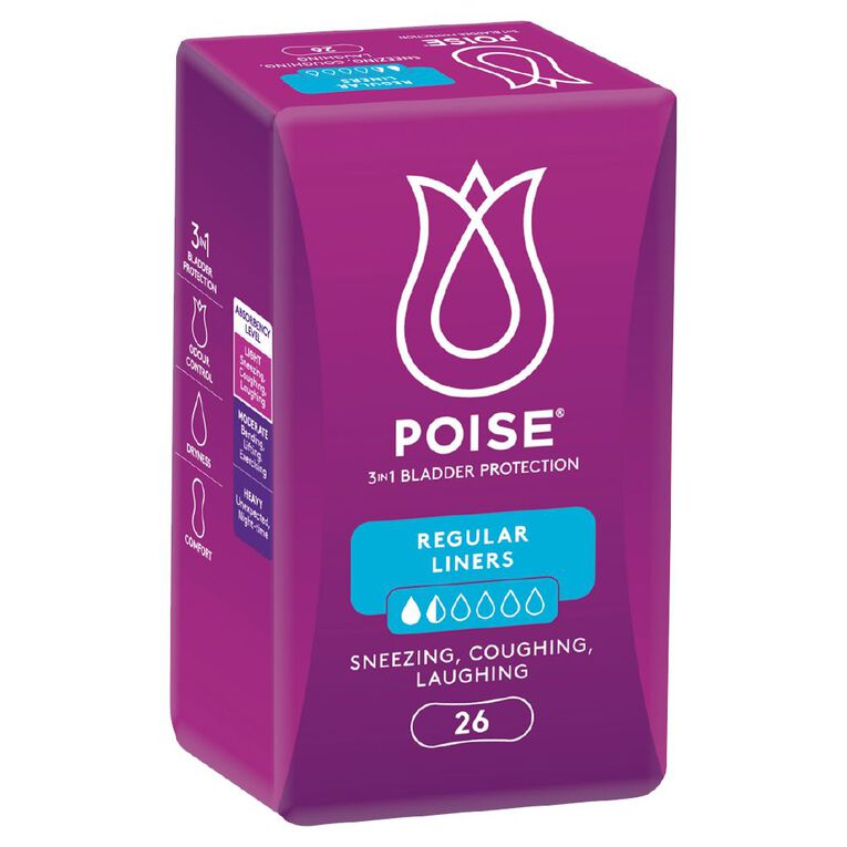Poise Regular Liners 26 Pack, , hi-res