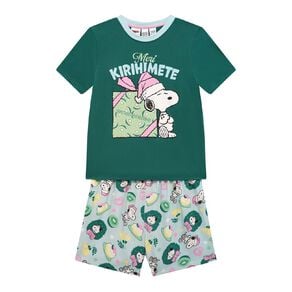 Peanuts Girls' Christmas Tee and Short Pyjama Set