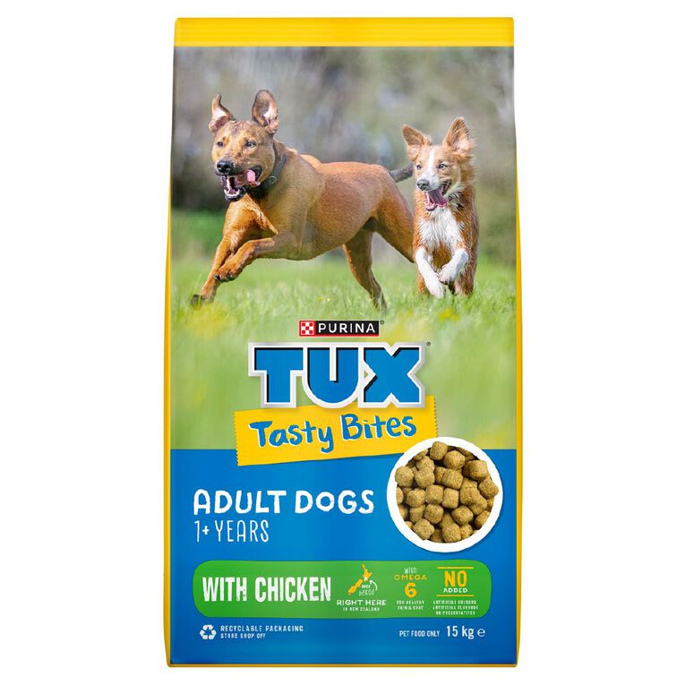 TUX NZ Tasty Bites Chicken Dry Dog Food 15kg, , hi-res