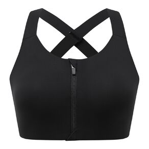 Active Intent Women's Zip Front Smooth Finish Sports Bra