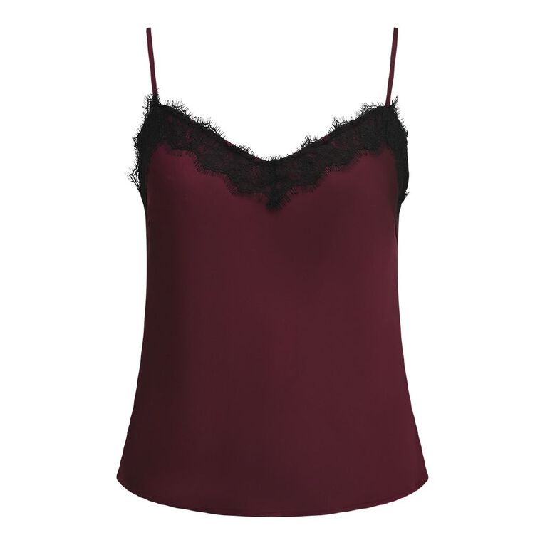 H&H Women's Event Satin Cami Top, Red Dark, hi-res