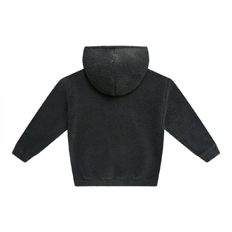Young Original Relaxed Zip-Thru Sherpa Hoodie, Grey Dark, hi-res