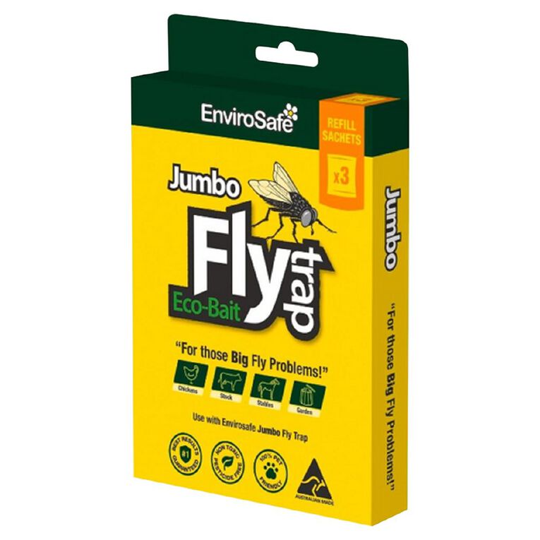 Envirosafe Fly Trap Jumbo Size Bait Refill 3 Pack, , hi-res