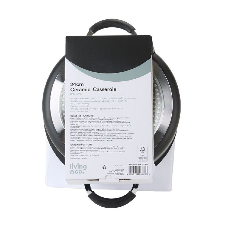 Living & Co Ceramic Casserole Black, , hi-res