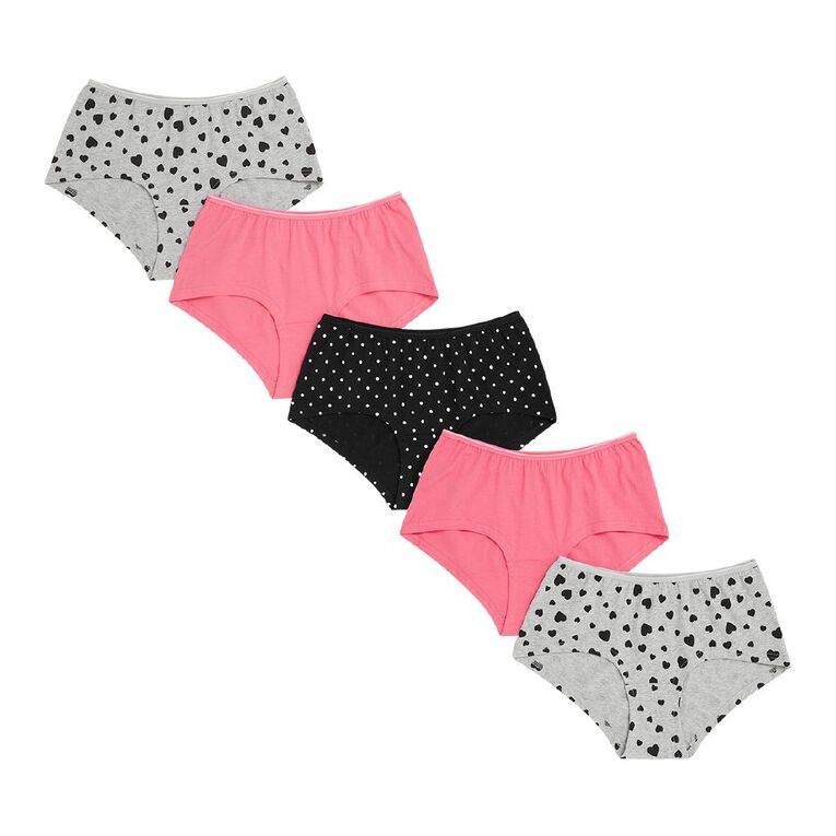 H&H Women's Shortie Briefs 5 Pack, Grey Marle, hi-res
